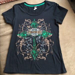 Harley Davidson T-shirt with bling Cross